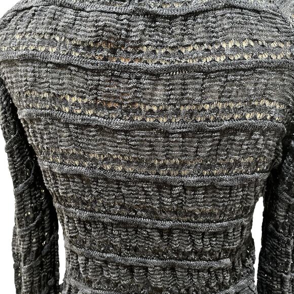 Natural Life Juliet Ruffle Cardigan Sweater Womens Medium Gray Knit Boho - Picture 9 of 11